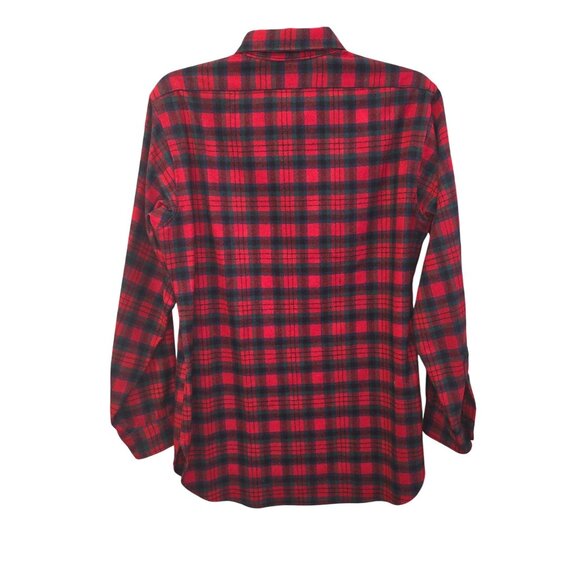 Pendleton Mens Authentic MacDuff Tartan Wool Shirt M Red/Black Plaid Made In USA - Picture 2 of 9